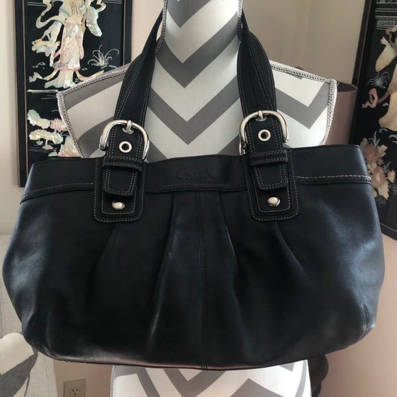 🎉 Coach Large Black Soho Leather Tote Bag - Picture 8 of 9